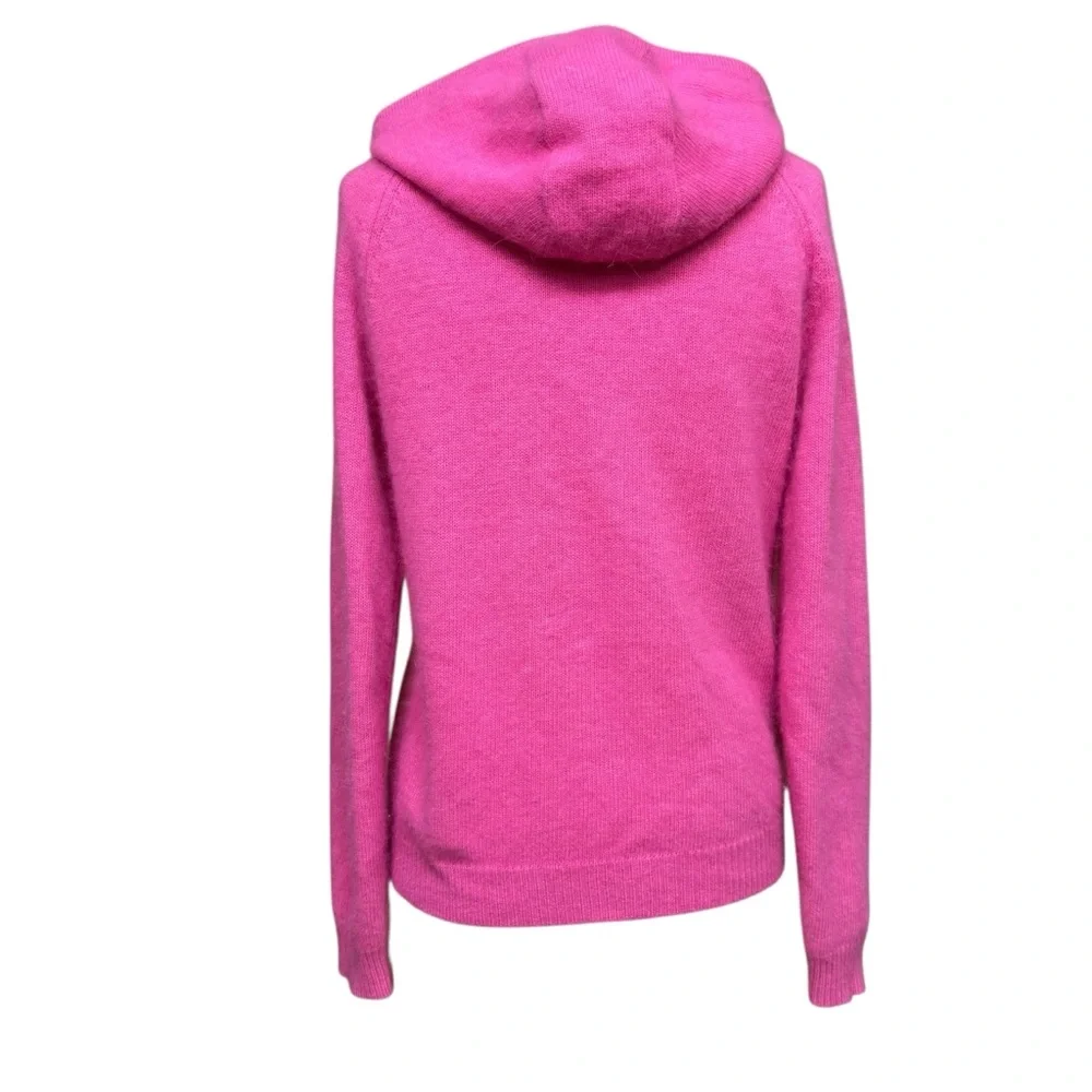 Isaac Mizrahi For Target Angora Wool Hoodie Women’s M Pink Full Zip Up Cardigan - Picture 4 of 10